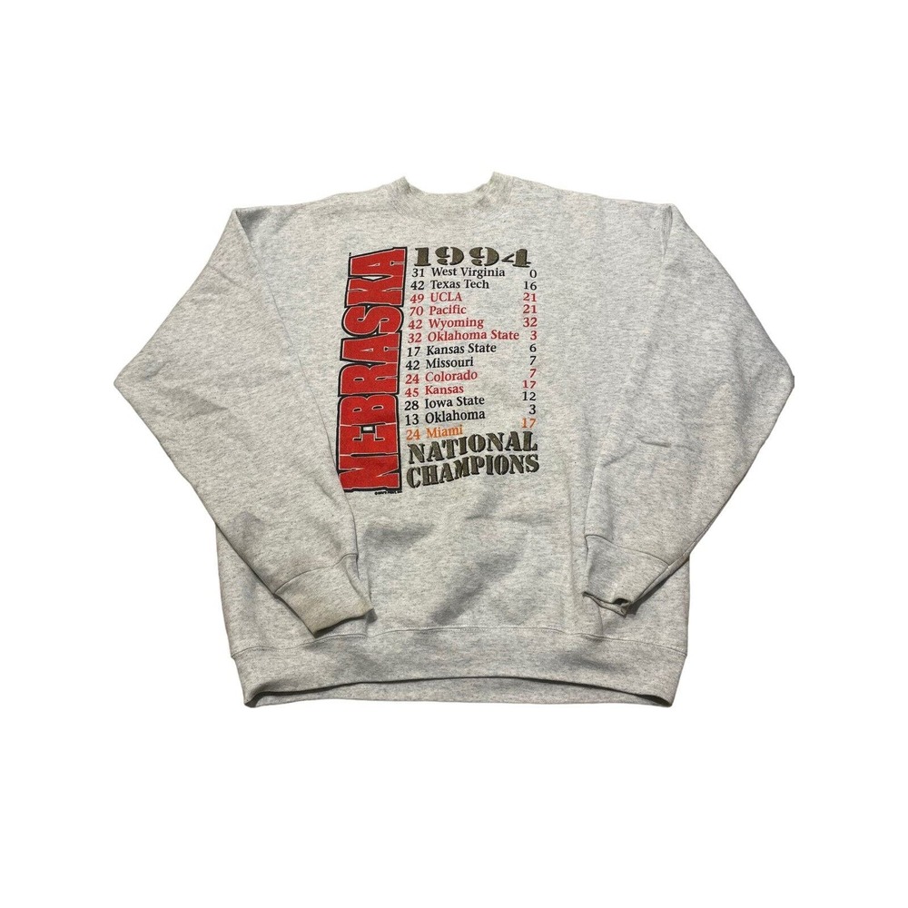 VINTAGE Nebraska Huskers Sweater Size XL NCAA Football National Champions 1994